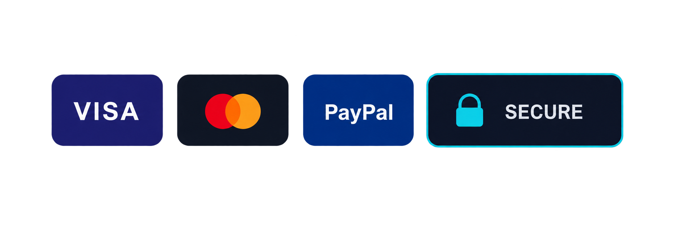 Visa · Mastercard · PayPal · Secure